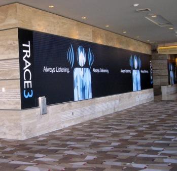 large event signs covers main lobby wall