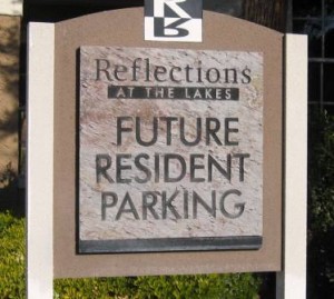 Apartment community future resident parking sign