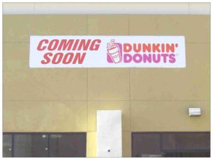 Coming Soon Vinyl banner on Store Front