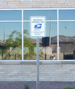 Reserved parking sign