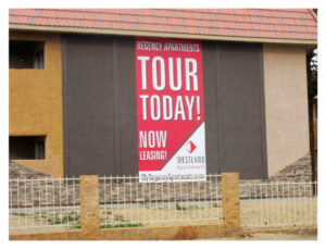 Big outdoor building banner