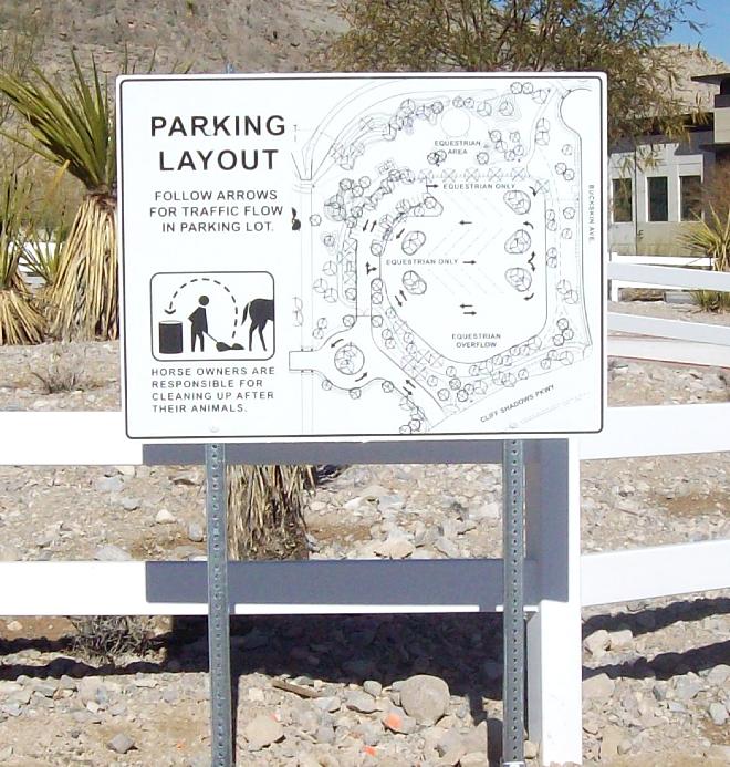 Onsite parking lot informational sign