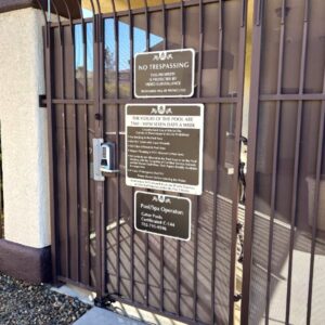 No Trespassing Pool Gate Signage