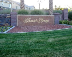 Elegant Inlaid Stone Entry Way ID Sign
